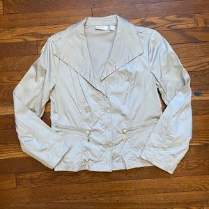 Chico's Carlyn silver metallic tailored side zipper jacket size 6